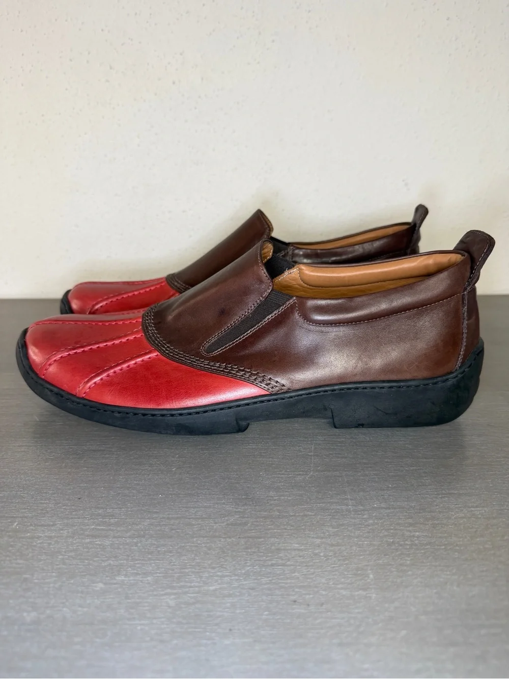 Ralph Lauren Dover Boots Mens 12D Made In Italy Leather Slip On Shoes